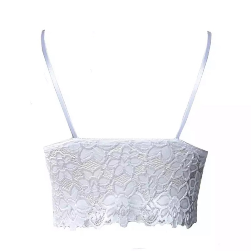 Lace bralette padded white adjustable straps - Picture 3 of 4